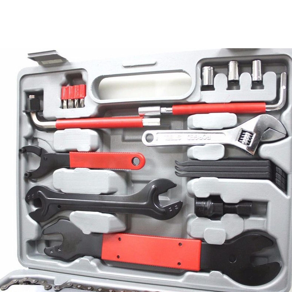 44 In 1 Bicycle Carbon Steel Repair Kit Super Equipment Toolbox Repair Tool Mountain Bike Equipment Universal Bicycle Tool Set