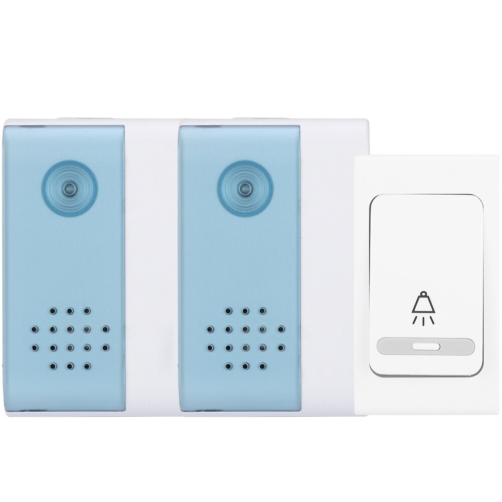 Intelligent Wireless Doorbell 38 Music LED Remote Digital Door Chime Ring Bell 1 Transmitter 2 Receivers​​ Home Welcome Doorbell