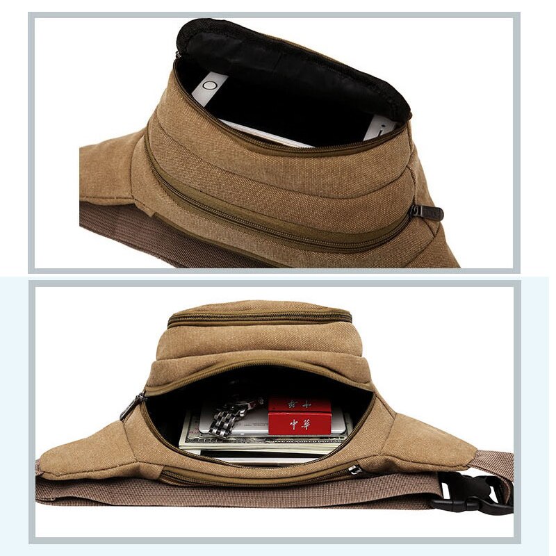 Vintage heren canvas heuptasjes heuptasje heren casual heuptasjes dames tas portemonnee kleine tassen zzq 01