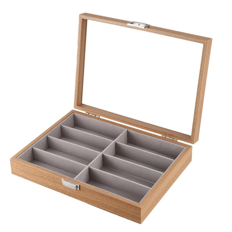 Display Case - 8 Slots - Imitation Leather - Organizer Collector - Black