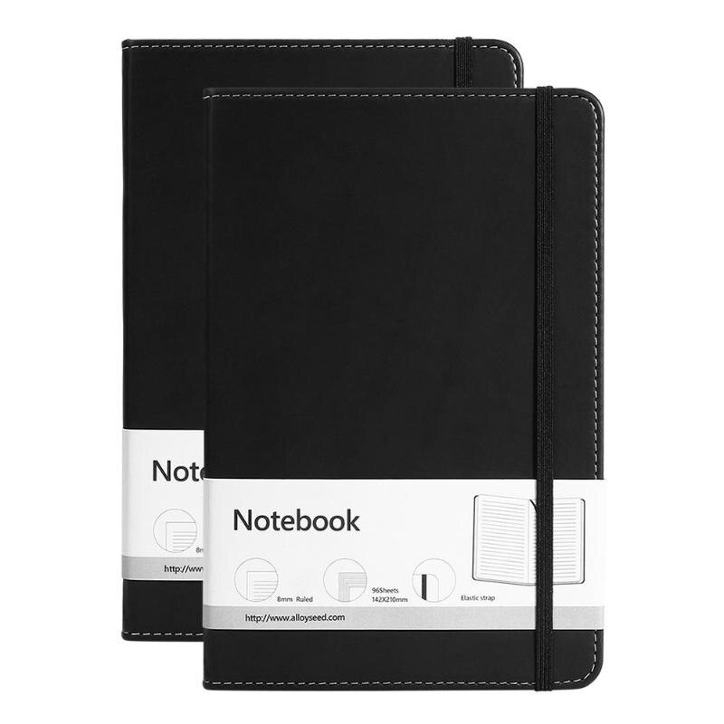 Hardcover 96 Sheets Houtvrij Papier Notebook A5 Dagboek Schrijven Notepad: Grid 2pcs