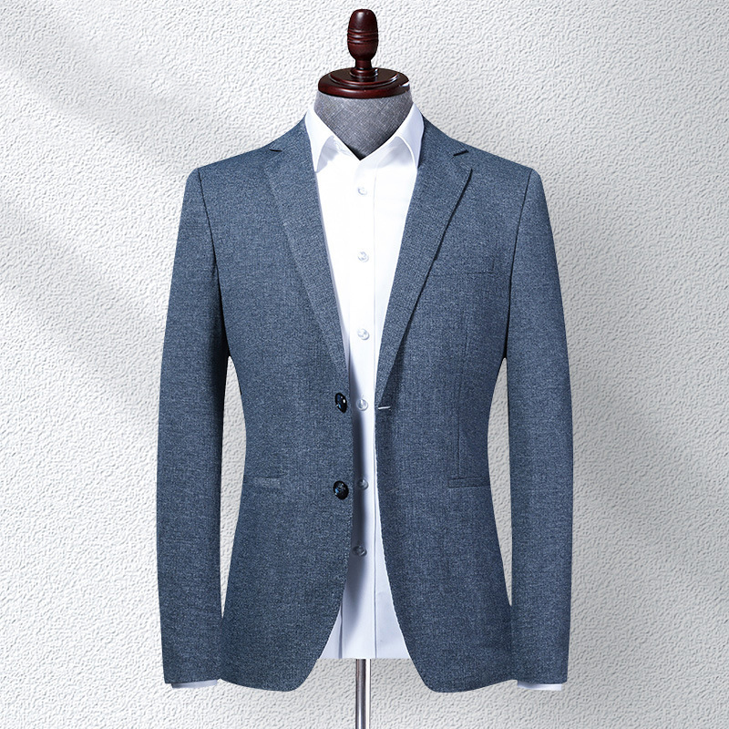 Spring Korean Blazer Jacket Men Knit Stretch Slim Fit Suit Coat Business Casual Single-breasted Blazer Masculino 4xl: LYL03 / XXL