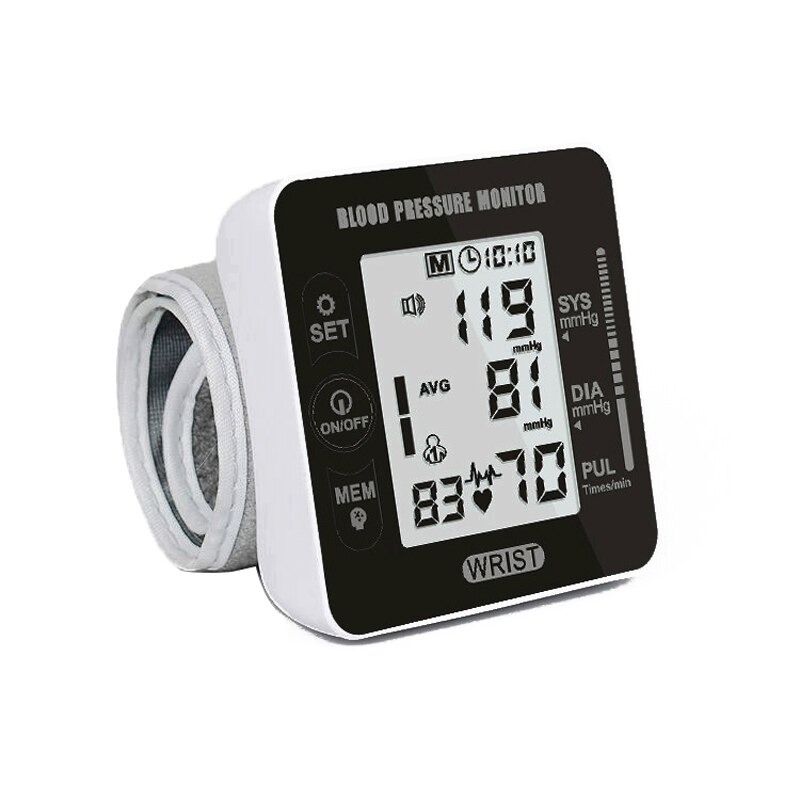 Digitale Volwassen Bloeddruk Heart Monitor Tensiometer Bp Pols Manchet Tonometer Automatische Bloeddrukmeter Bp Hartslag Meter