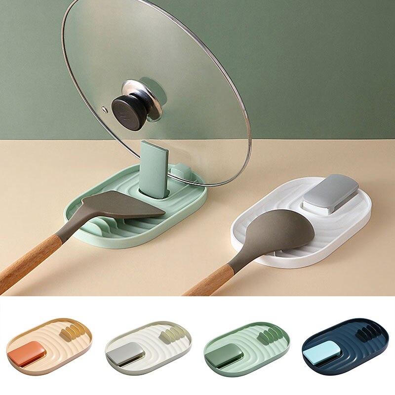 Pot Lid Rack Kitchen Organizer Plastic Spoon Holder Pot Lid Shelf Cooking Dish Rack Pan Cover Stand Kitchen Accessories
