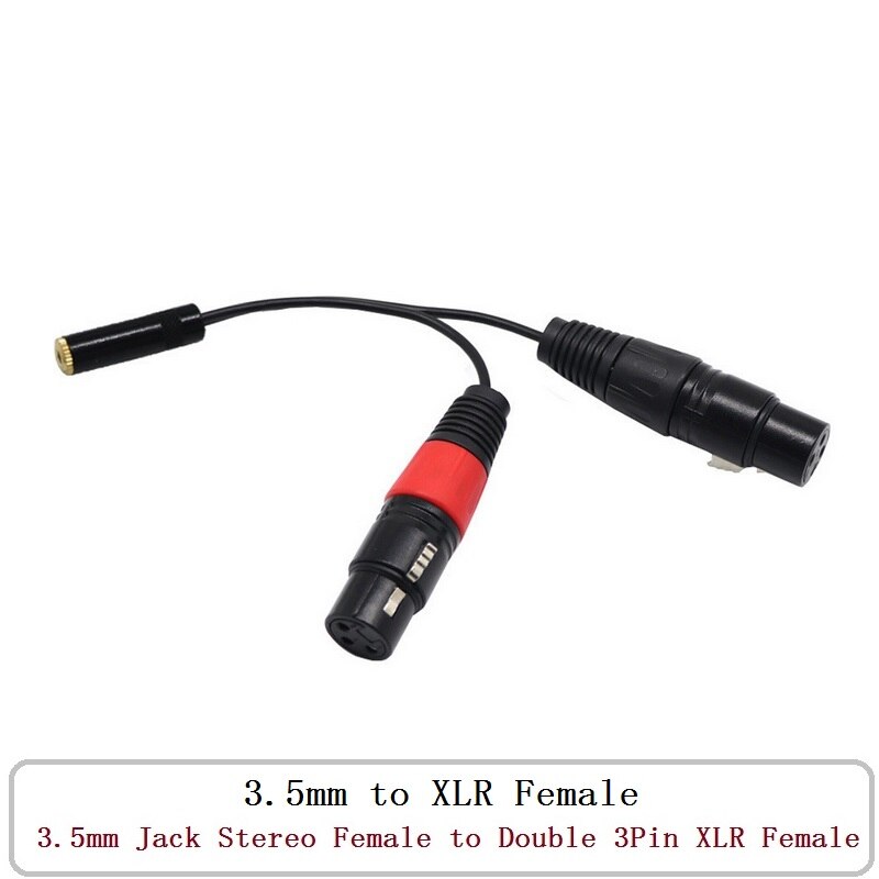 3.5mm Jack Stereo Female to Double 3Pin XLR Female Audio Cable Adapter Connector Microphones Connector Plug 0.2/0.5/1/1.5/3M