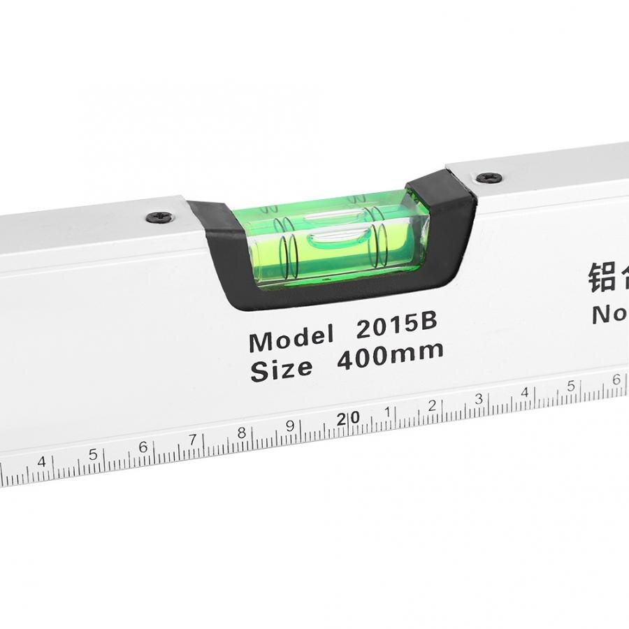 Spirit Level 400mm Sliver High Accuracy Magnetic Aluminum Alloy Bubble Ruler Spirit Level