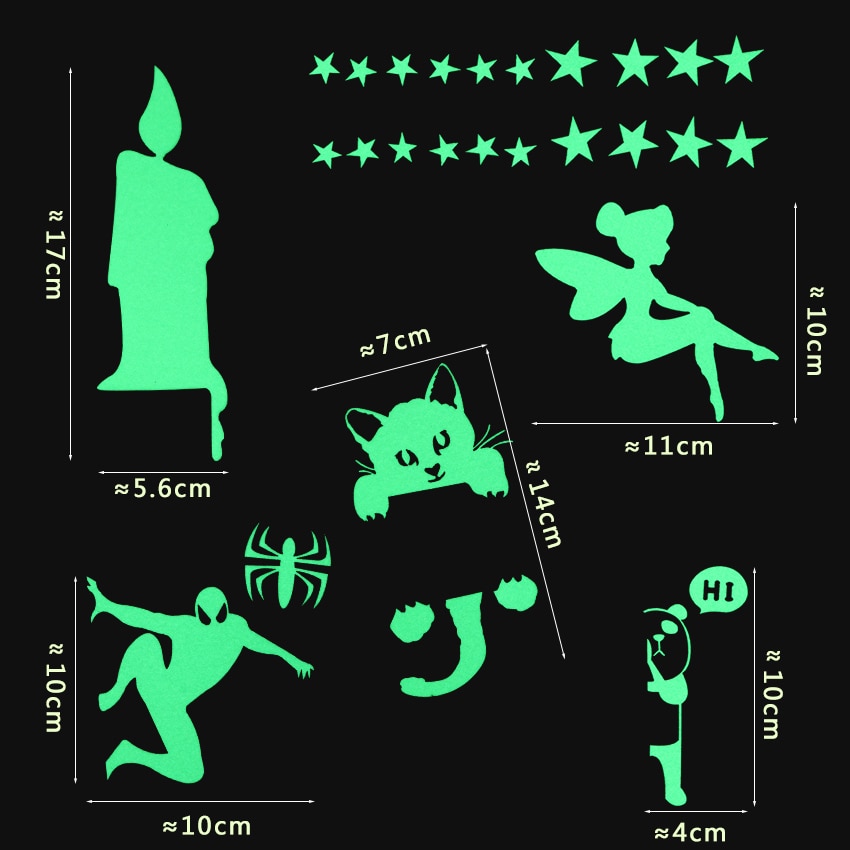 Glow In The Dark Lichtgevende Schakelaar Sticker Home Decor Cartoon Glowing Muurstickers Dark Glow Decoratie Sticker