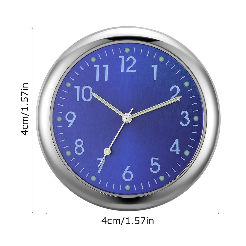 Autoklok Lichtgevende kleine analoge klok Stick-On Mini digitaal horloge Mechanica Quartz Klokken Auto Ornament Auto Auto-accessoires: Blauw