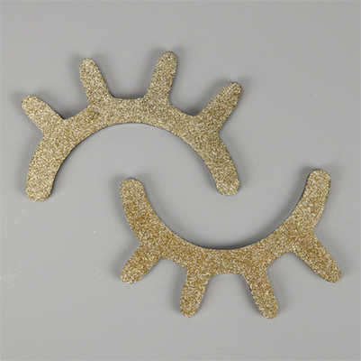 Adhesivo con de pestañas para pared DIY, 1 par, 3D de madera con bonitos ojos dormilones, decoración para la sala de estar de niños, pegatinas de pared para para niñas: Gold