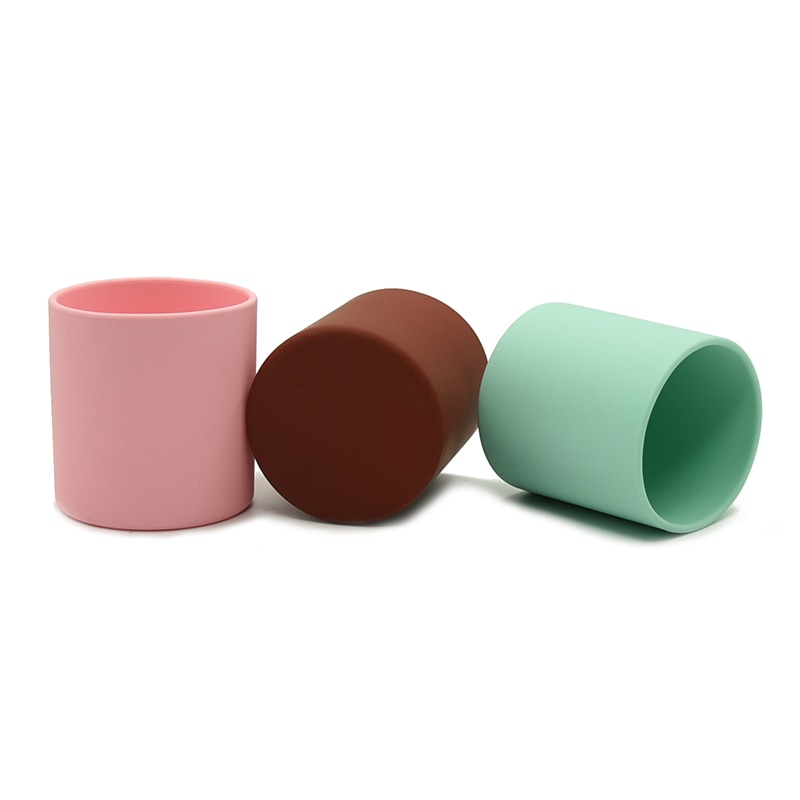 1PCS Baby Silicone Cup Food Grade Silicone kids Feeding Cup Infant Toddler Tableware Drinking Cup BPA Free 250ML Heat-resistant