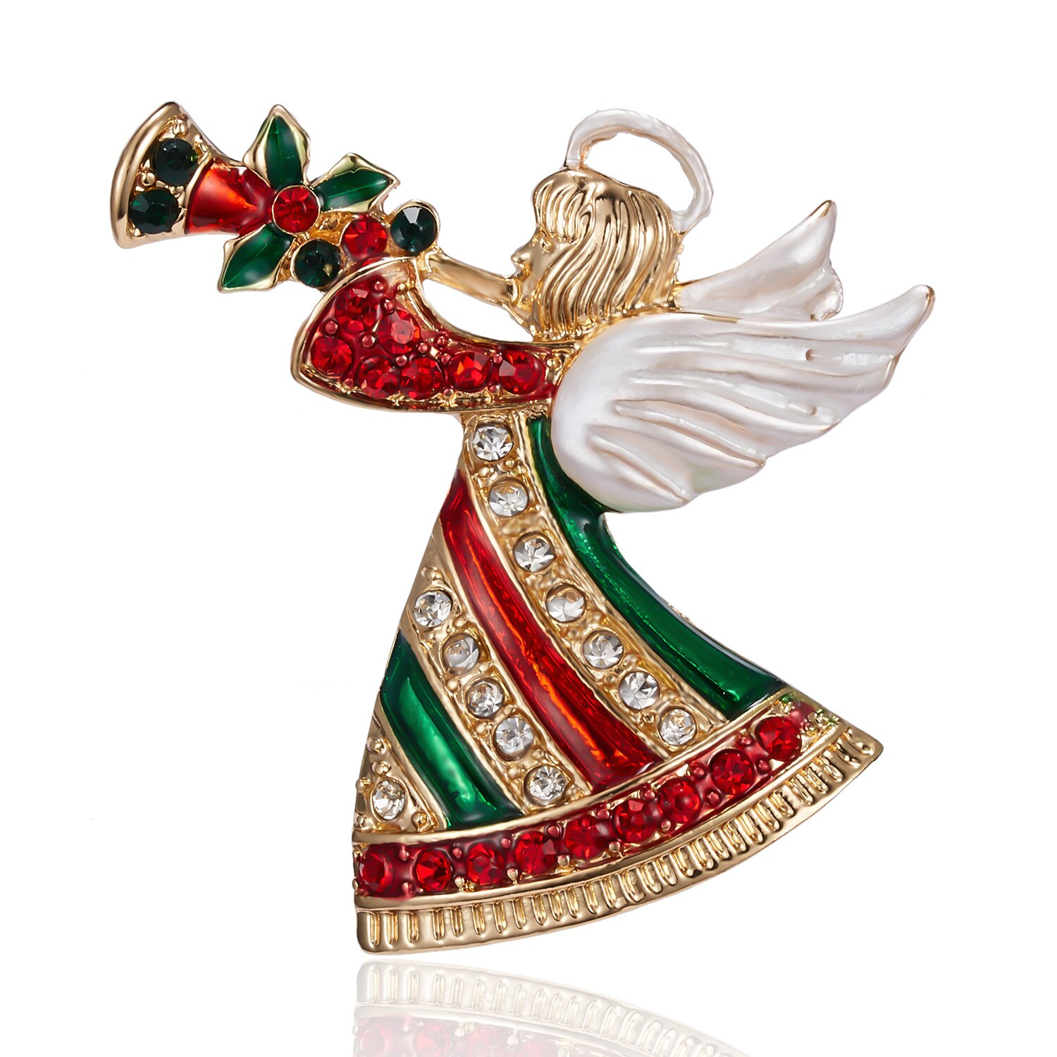 Broches de hadas de Ángel musical para mujer y niña, joyería de oro de ley de cristal, broche, alfileres, accesorios de vestir para el mejor