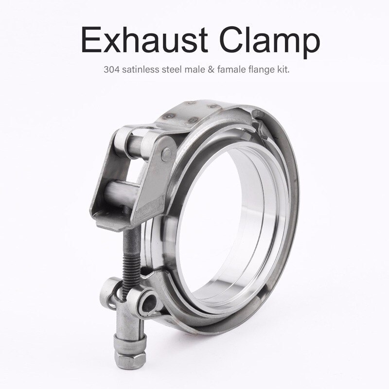 3.5" Stainless Steel V-Band Flange Kit Male Female Exhaust Flange Exhaust Pipes Downpipe Quick Release Clamp Auto Parts