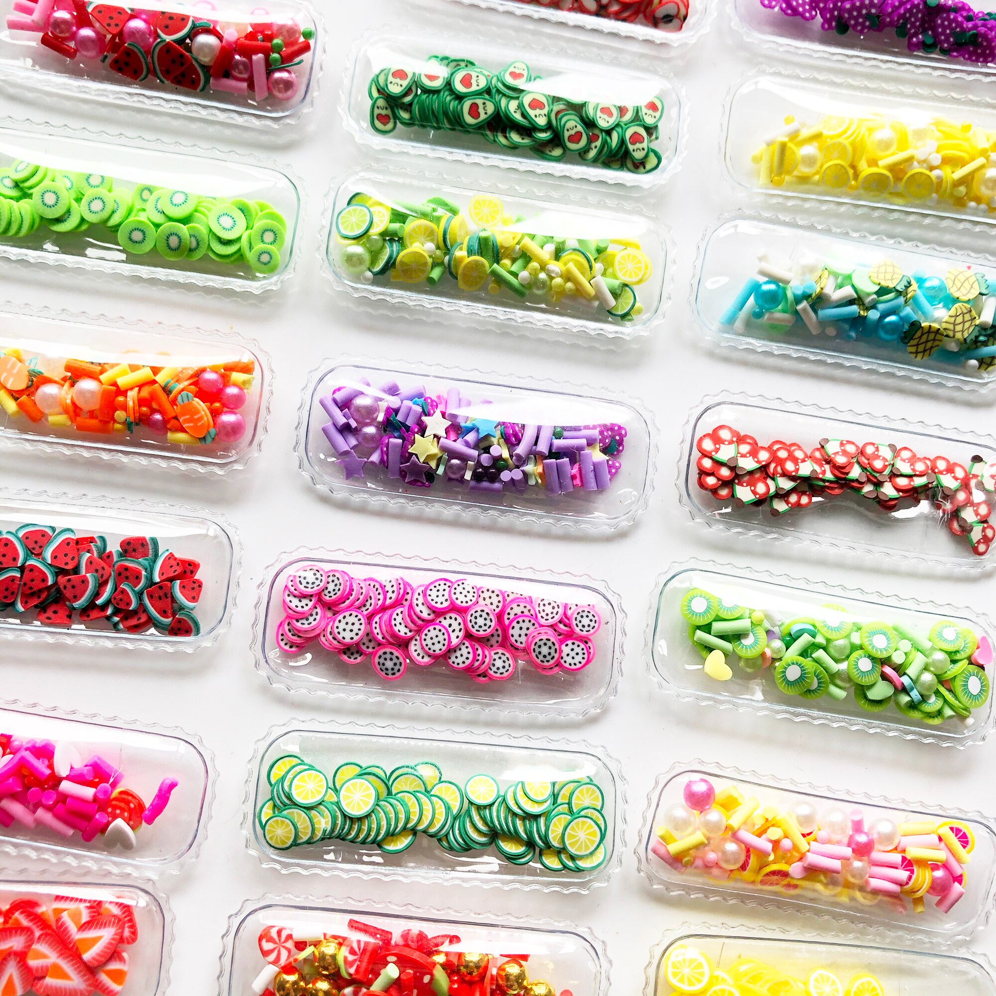10pcs Transparent Vinyl Sequin Shaker Hair Clips Fruits Series Quicksand Shaker Girls Hairwear Accessories DIY Crafts Decoration