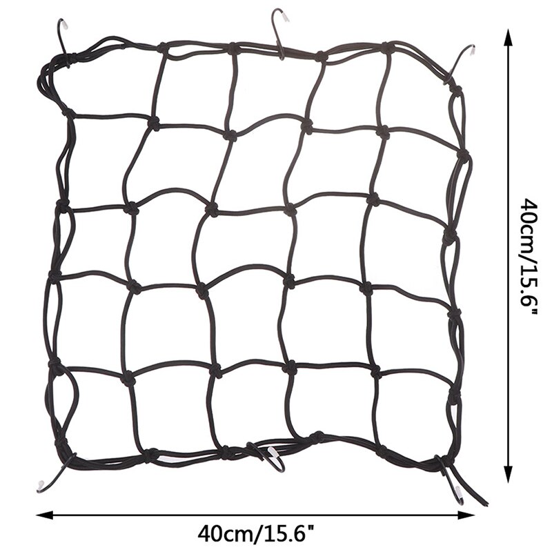 6 Hook 40x40cm Helmet Cargo Luggage Mesh Web Net Black Helmet Web Car String Motorcycle Cargo Mesh Net