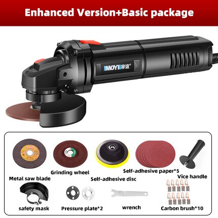 AC220V980W11000rpm multifunctional hand-held angle grinder, woodworking saw, metal grinding and cutting, multi-saw blade: Enhanced Version