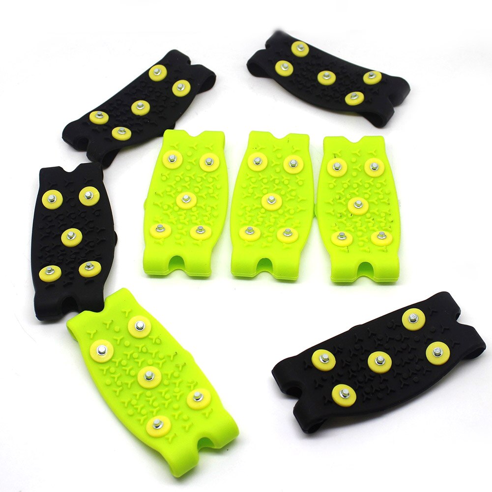 1 Paar Sneeuw Ijs Klimmen Antislip Spikes Grips Stijgijzers Schoenplaten 5-Stud Schoenen Cover