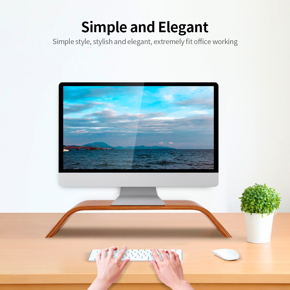 Support en bois Stable SAMDI, tout-en-un, pour moniteur d'ordinateur portable, Machine de remplacement à forte capacité de charge pour iMac