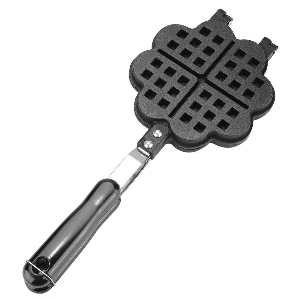 Moule antiadhésif à Double face pour gaufre, poêle à gaz en alliage d&#39;aluminium, gaufrier cône, plaque de presse à gaufres, outil de cuisson: Heart Shape