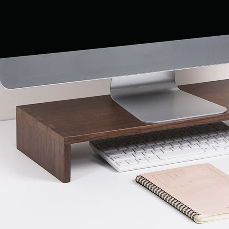 Multifunctionele houten desktop monitorstandaard, computerschermverhoger, houten plankplint, sterke laptopstandaard, bureauhouder, notebook, tv