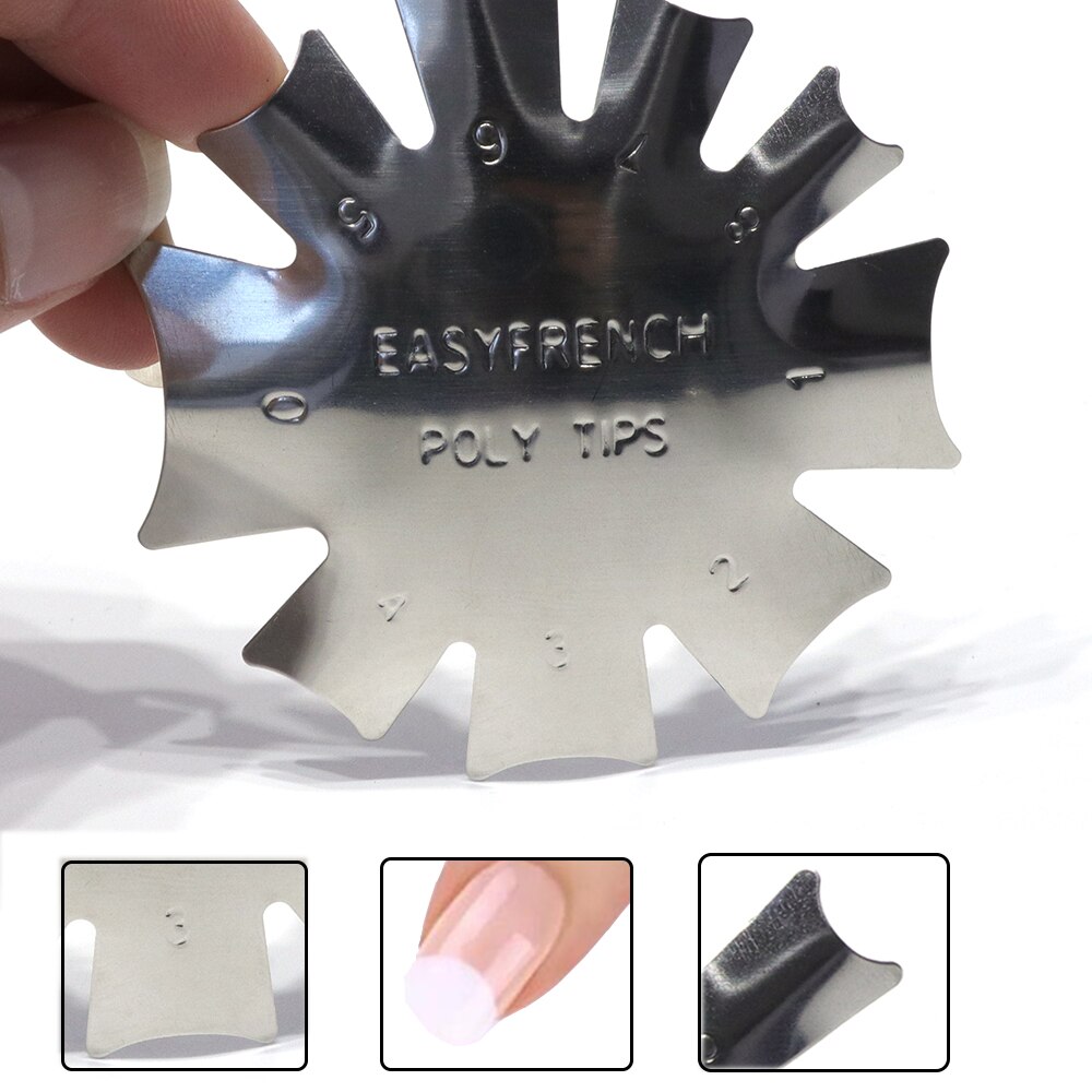 1 stk french smile nail art cut line edge trimmer rustfritt stål franske spiker halvmåne cutter sjablong manikyr verktøy  ji673