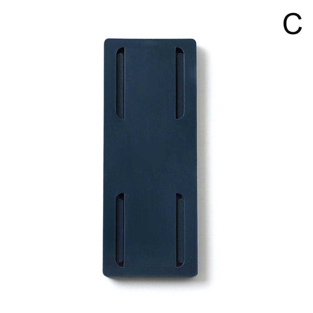 Punchfree-Soporte adhesivo para enchufe, fijador de pared, tira de alimentación, enchufes de almacenamiento, soporte de estante, gancho extraíble: Azul