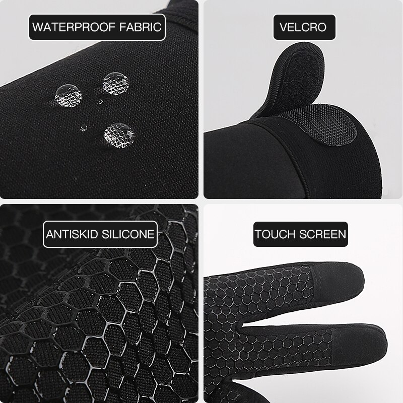 Winter Men Cycling Gloves Full Finger Touch Screen Waterproof Windproof Sport MTB Road Bike Warmer Bicycle Motorcycle Mitten