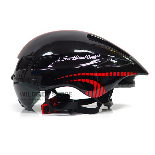 Pyöräilykypärän linssi magneettisuojalasit vuoristotie pneumaattinen tt pyöräilykypärä miesten triathlon tt pyörä casco ciclismo 3 linssi: Väri 12 1 linssillä
