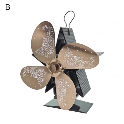 Haard Ventilator Hittebestendige Metalen Kachel Ventilator Laag Geluidsniveau Warmte Aangedreven Ventilator Blower Hout Brander Fan Voor Haard Log Kachel fan: Bronze B