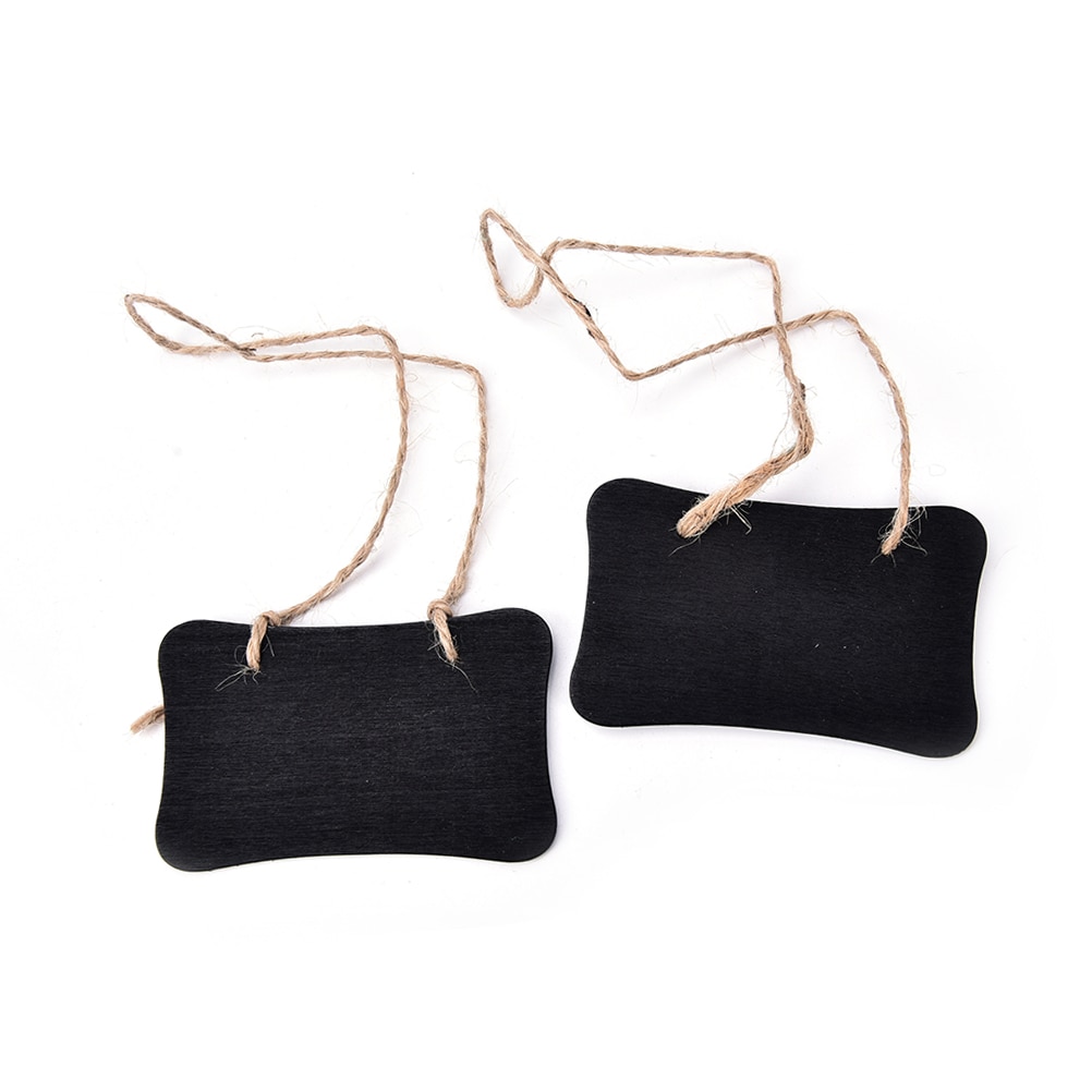 2Pcs Wooden chalkboard with hang string Mini Blackboard Chalkboard Pegs Clips Party Direction Signs Message Boards Stands