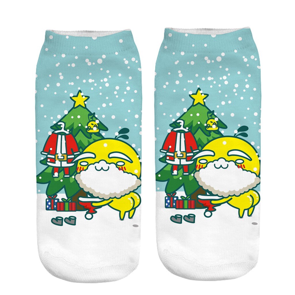 Jaycosin miehet naiset sukat harajuku skarpetki mukavat puuvillaiset joulusukat tossut lyhyt printti nilkka hauskat sukat kalsettiinit: L