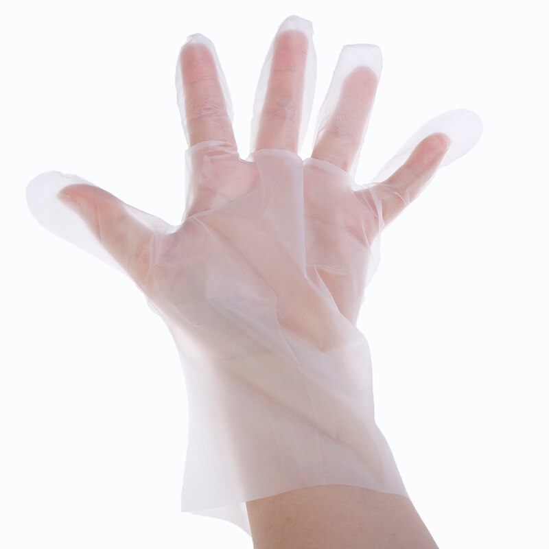 100Stck Lebensmittel Klasse Einweg PE Handschuhe Anti-statische Kunststoff Handschuhe Für Lebensmittel Reinigung Kochen Restaurant Küche Zubehör