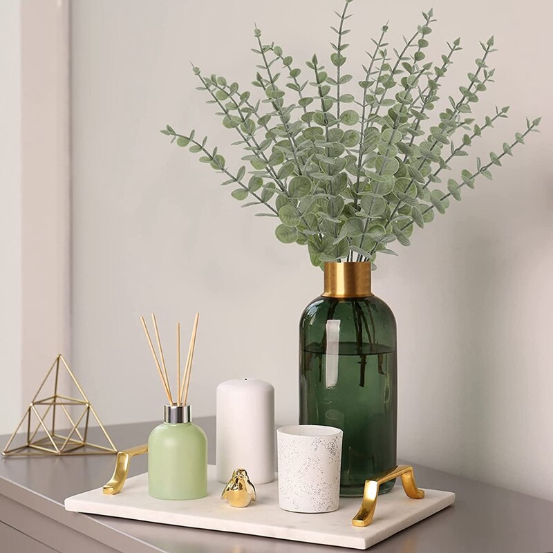 45Pcs Kunstmatige Eucalyptus Stengels, Faux Eucalyptus Bladeren Takken Voor Bruiloft Middelpunt Boeket Bloemstuk