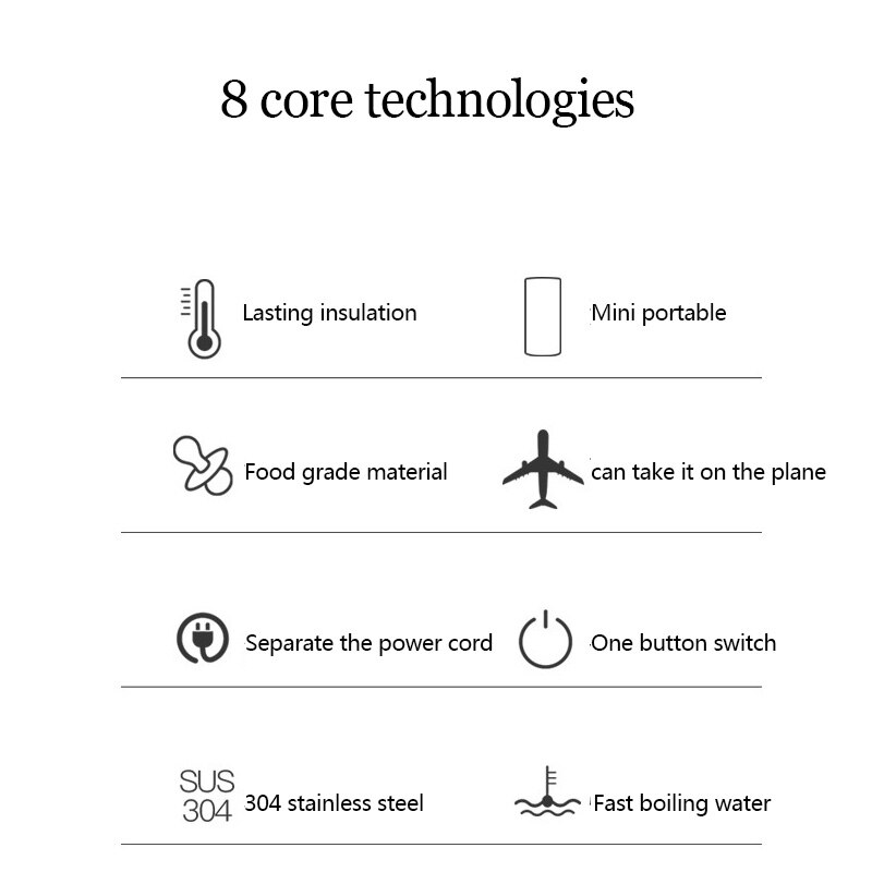 Hervidor de agua eléctrico portátil para cocina, tetera térmica de 400ml, para té y café, hervidor inteligente para mantener el calor