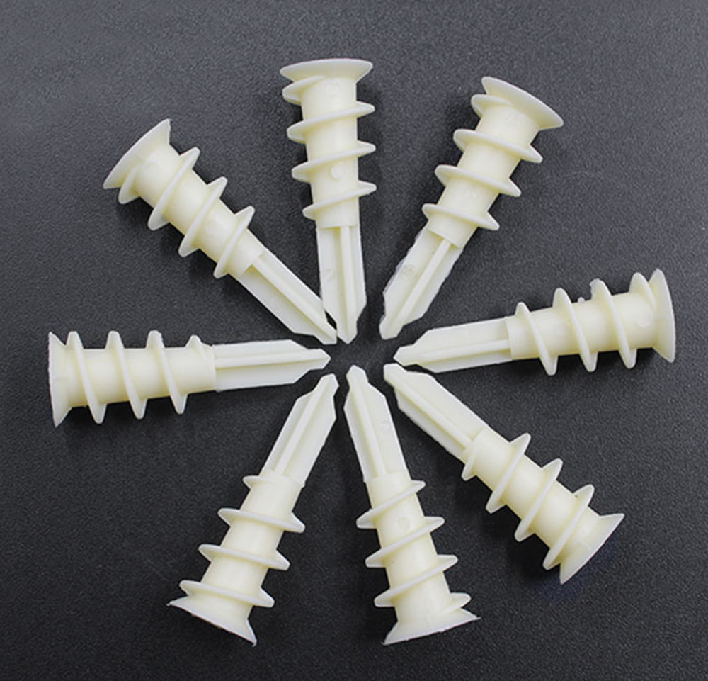 Kipsilevy ankkuri 50 kpl 8 x 40mm kipsilevy nylon uurrettu ankkuri itseporautuva seinä kipsilevy phillips nylon ankkurisarja ruuveilla