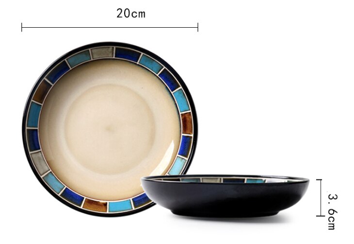 Cartoon Dinner Plate Set Ceramic Kitchen Plate Breakfast Tableware Set Food Dishes Rice Salad Noodles Bowl Soup Kitchen: 2