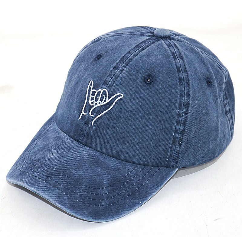 Vinger Vader Hoed Mode 100% Katoen Gewassen Borduurwerk Baseball Cap Verstelbare Hiphop Snapback Hoeden Voor Mannen Vrouwen: Marineblauw