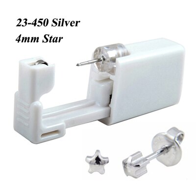 1 Unit Wegwerp Veilig Steriele Oor Piercing Unit Neus Ring Oorbel Stud Piercing Gun Piercer Tool Machine Kit stud: 23-450