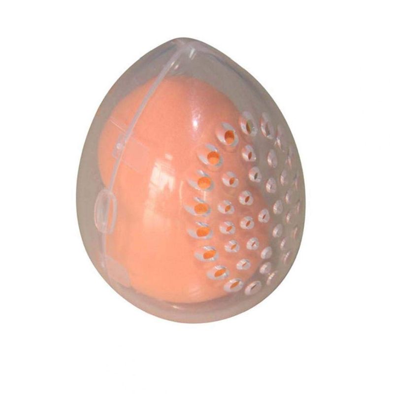 Oddychająca plastikowa gąbka robić makijażu Obudowa podróż mikser uchwyt śliczne kapsułki w kształcie z otworami schowek