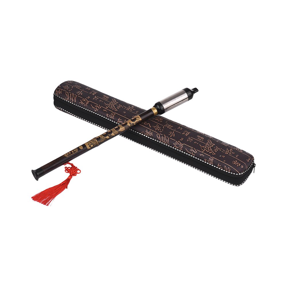 Chinese Traditional Musical Instrument Vertical Blown Bawu Black Bamboo Chinese Free Reed Flute Key of G for beginners