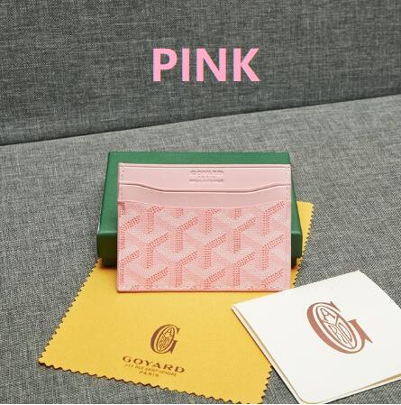 Men's Women's Wallets Purse Handbags Bags Card Holder PU Leather With Dust Bag & Green Box: pink