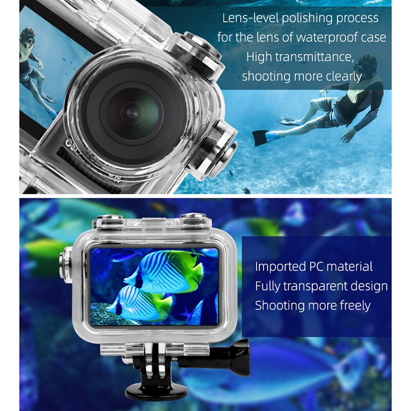 Waterproof Housing Case for OSMO Action Camera Underwater Photography Diving Protective Shell Case LBV