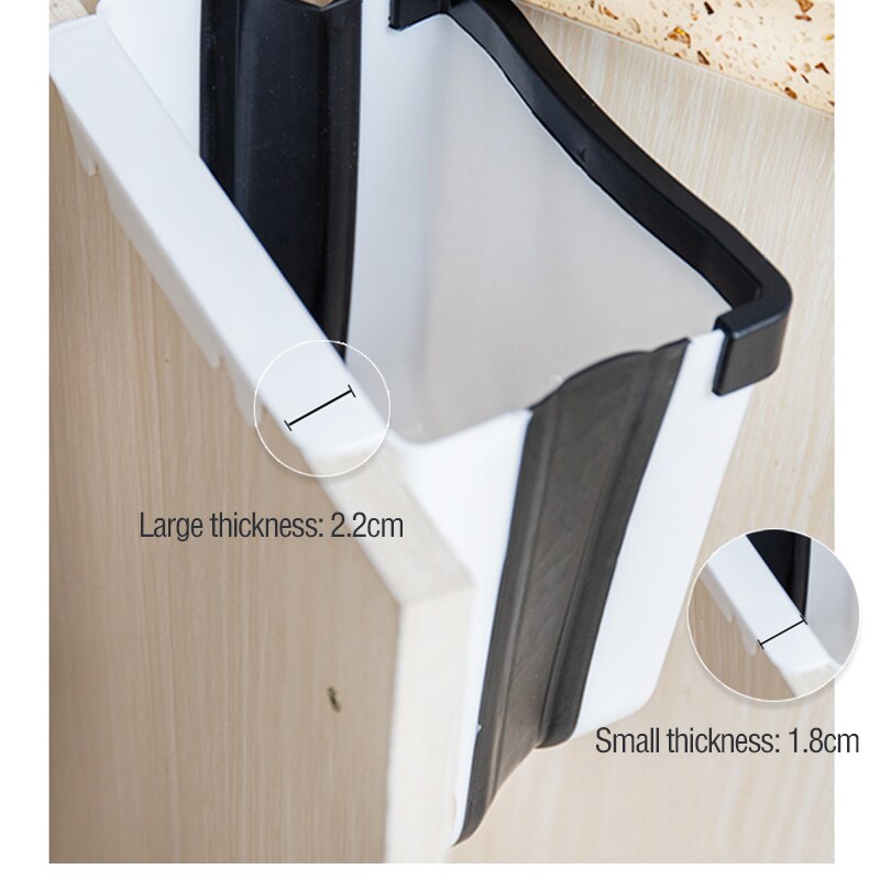 Kitchen Folding Waste Bins Garbage Bin Bathroom Foldable Car Door Wall Mounted Trashcan Toilet Waste Storage Bucket