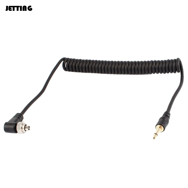 Til trigger studie lys kamera blitz tilbehør 3.5mm til han pc flash sync kabel skrue lås