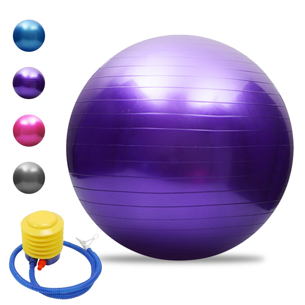 Anti-burst Yoga Ball Thickened Stability Balance Ball Pilates Barre Physical Fitness Exercise Ball 45/55/65/75CM Air Pump: Purple  75cm