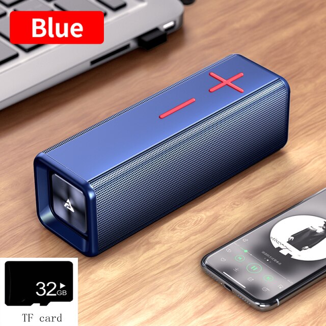 Portable Wireless Bluetooth Speaker Caixa De Som Music Sound Box Blutooth For Subwoofer Bocina Baffle Blootooth Bass Acoustics: Blue 32GB TF Card