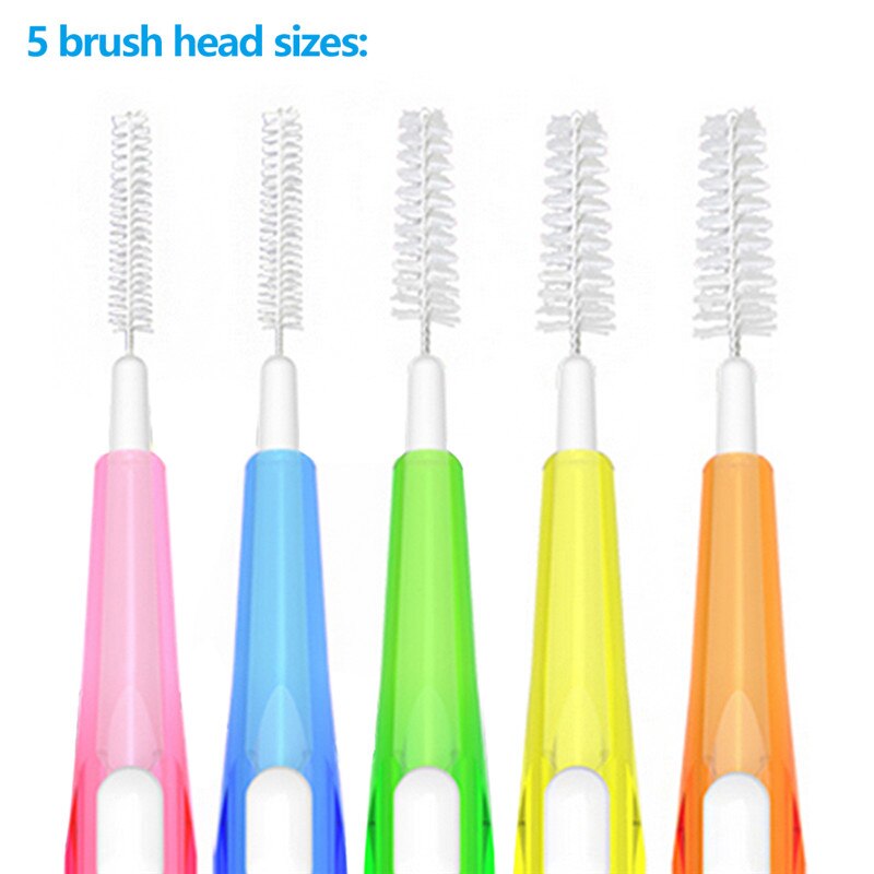 60Pcs 0.6-1.5Mm Rager Schoonmaken Tussen Tanden Push-Pull Escova Verwijdert Voedsel En Plaque Beter tanden Mondhygiëne Tool