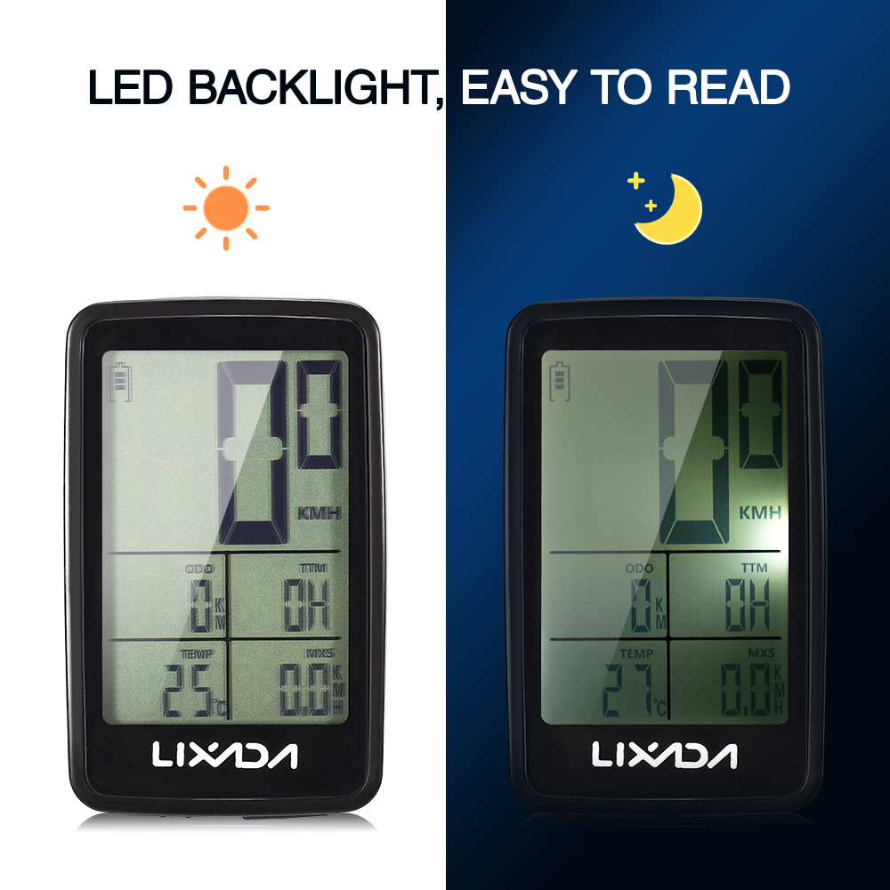Lixada Bike Computer USB Rechargeable Wireless Bike Cycling Computer Bicycle Speedometer Odometer