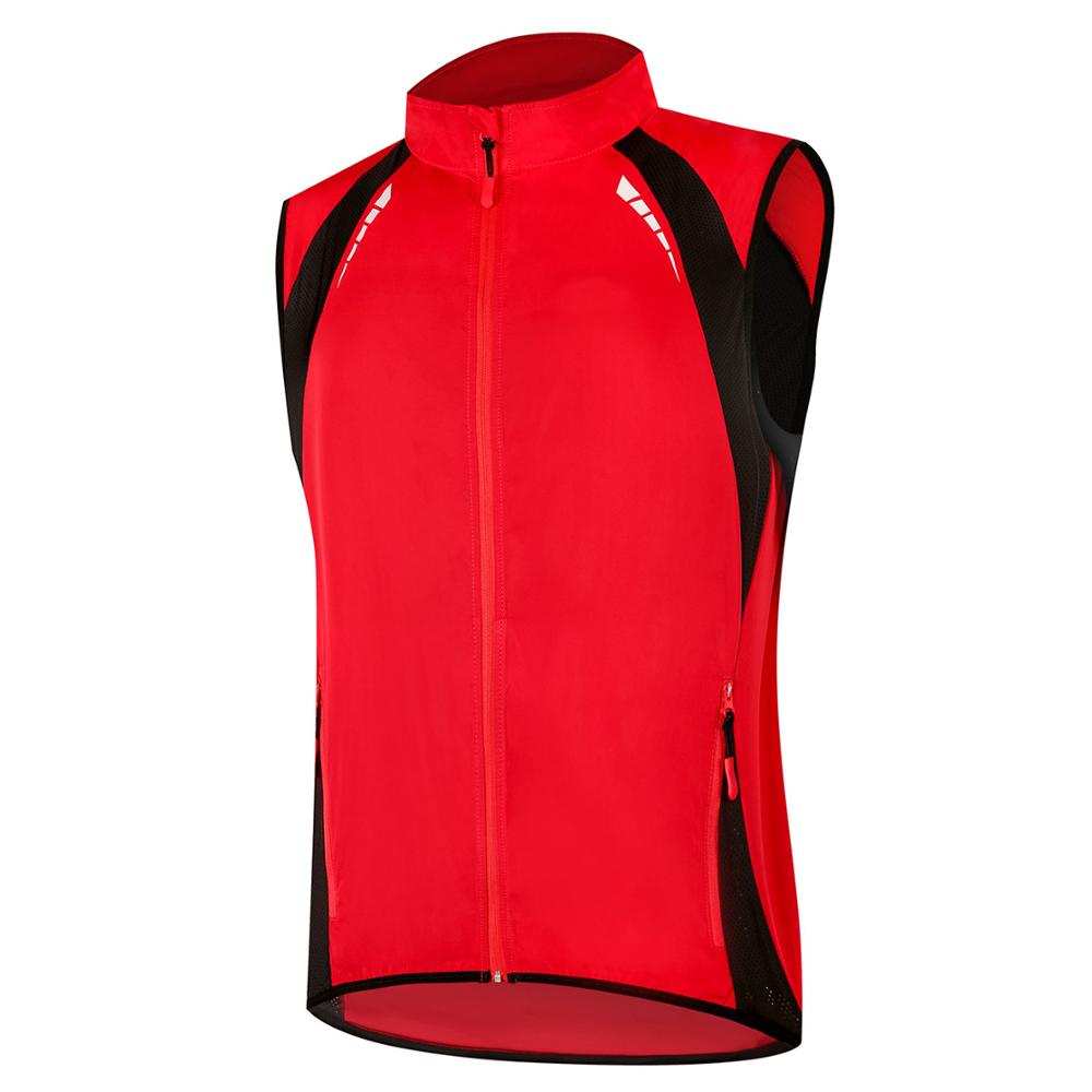 Vanntett reflekterende sykkel gilet sykkel mtb lett vindtett Vest terrengsykkel klær rygg pustende mesh: Rød / 4xl