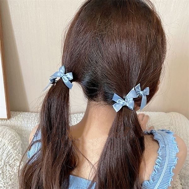 Horquilla con lazo pequeño para niña, Mini lazos para el pelo, accesorios para el cabello para niña