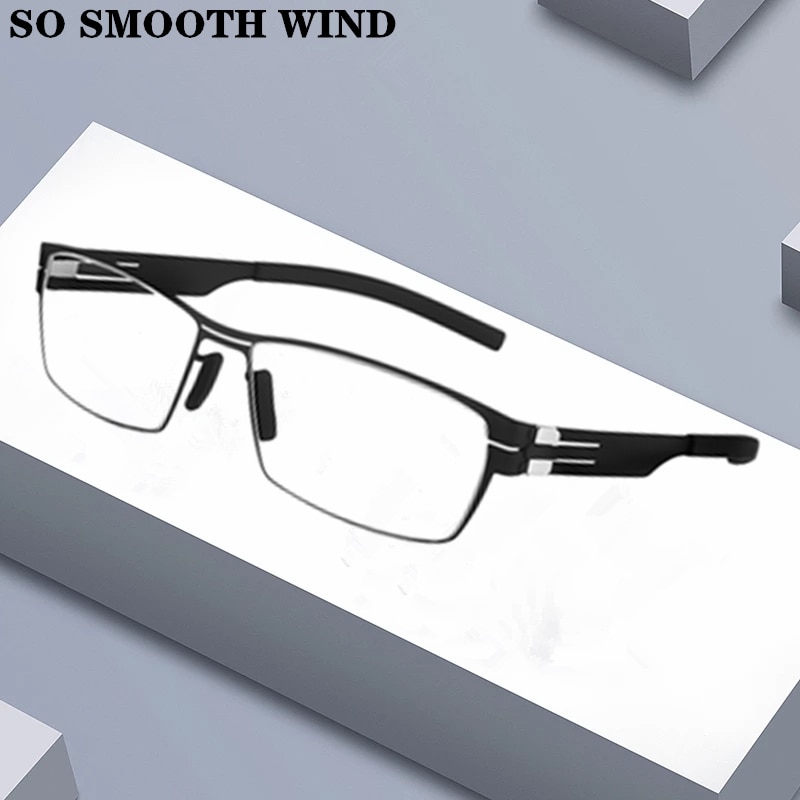 Germany Brand Berlin Screwless Eyeglasses Men Women Lightweight Optical Glasses Frame with Clip-on Polarized Sunglasses